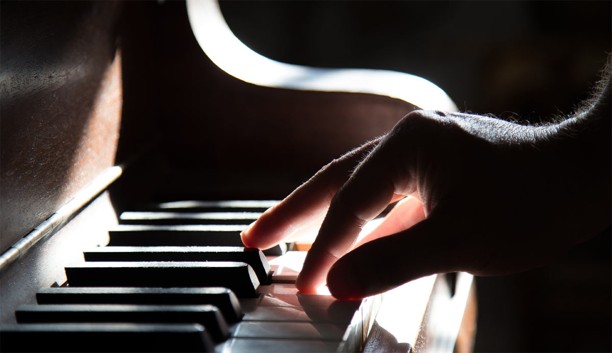 Practising with a piano at hand